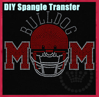 Bulldog Football Mom Spangle Transfer