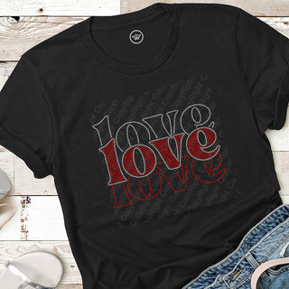 Love Stacked Valentine Spangle Bling Tee #28464