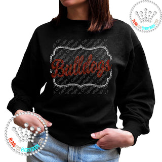 Bulldogs Name Frame Spangle Bling Unisex Sweatshirt #4354