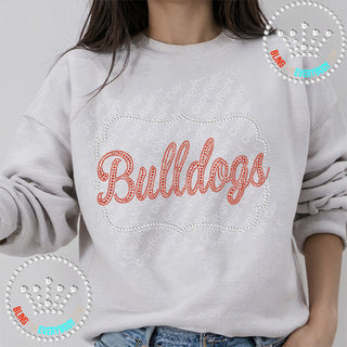 Bulldogs Name Frame Spangle Bling Unisex Sweatshirt #4354