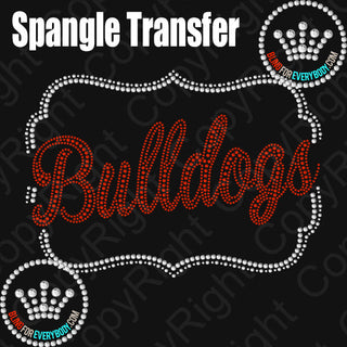 Bulldogs Name Frame Spangle Transfer #4354
