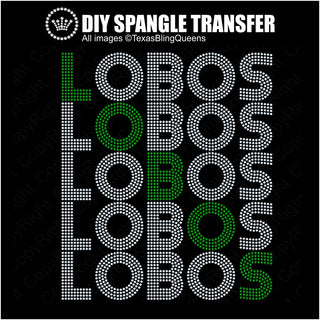Lobos Wordstack Spangle Transfer #4367