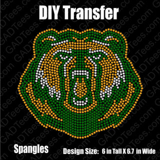 Grizzlies Bears Mascot Spangle Transfer #4382