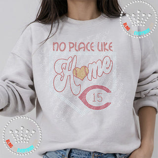 No Place Like Home With Base, Carthage C And Number (Softball) Spangle Bling Unisex Sweatshirt #4388S