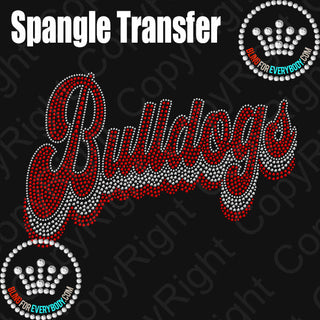 Bulldogs Groovy Font  Spangle Transfer #4526