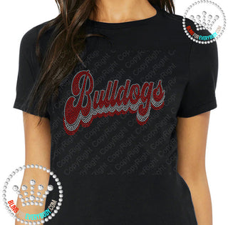 Bulldogs Groovy Font  Spangle Transfer #4526