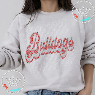 Bulldogs Groovy Font  Spangle Bling Unisex Sweatshirt #4526