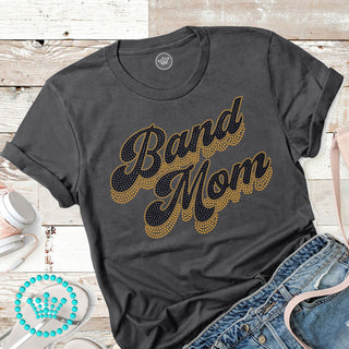 Band Mom Groovy Script BLACK Spangle Transfer #4800