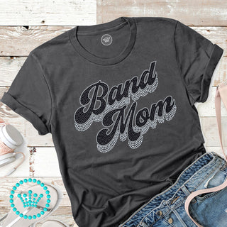 Band Mom Groovy Script BLACK Spangle Transfer #4800