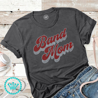 Band Mom Groovy Script RED Spangle Transfer #4800