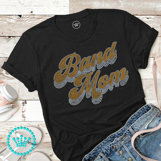 Band Mom Groovy Script GOLD Spangle Transfer #4800