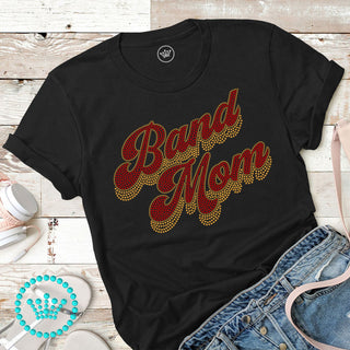 Band Mom Groovy Script RED Spangle Transfer #4800