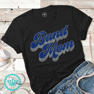 Band Mom Groovy Script ROYAL Spangle Transfer #4800