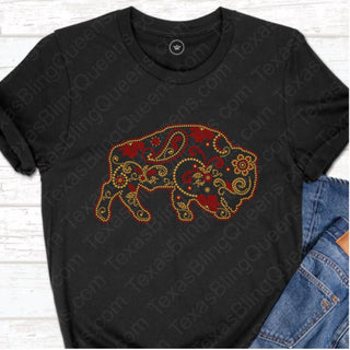 Buffalo Mandala Western Rodeo Spangle Transfer #5009