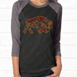 Buffalo Mandala Western Rodeo Spangle Transfer #5009
