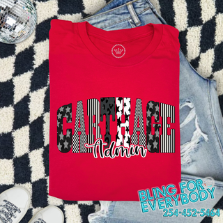 Carthage Admin Arch Checker Graphic Print Unisex Short Sleeve Tee #70322
