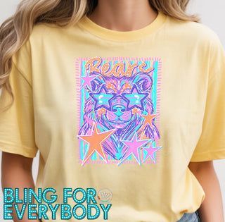 Bears Neon Scribbles Comfort Colors Graphic Tee