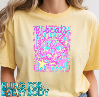 Bobcats Neon Scribbles Graphic Tee