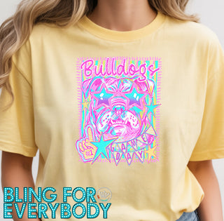 Bulldogs Game Day Neon Scribbles