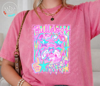 Bulldogs Game Day Neon Scribbles