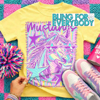 Mustangs Neon Scribbles