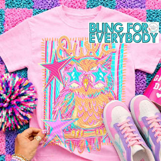 Owls Neon Scribble