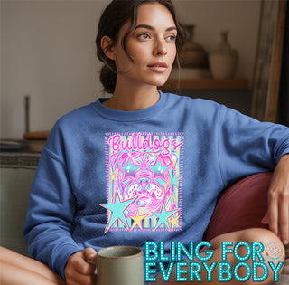 Bulldogs Neon Scribbles Comfort Colors Graphic Tee