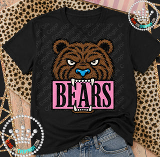 Bears Pink Placard Mascot Tee