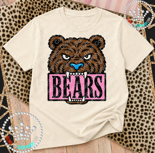 Bears Pink Placard Mascot Tee