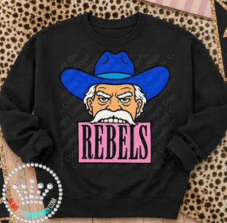 Rebels Pink Placard Mascot Tee