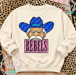 Rebels Pink Placard Mascot Tee