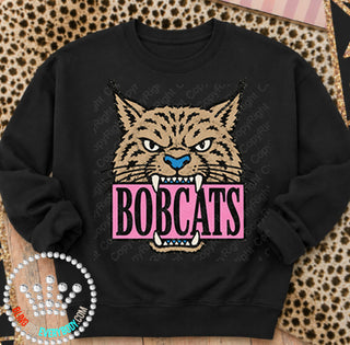 Bobcats Pink Placard Mascot Tee