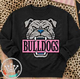Bulldogs Pink Placard Mascot Tee