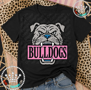 Bulldogs Pink Placard Mascot Tee
