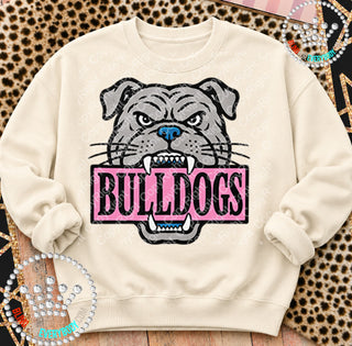 Bulldogs Pink Placard Mascot Tee