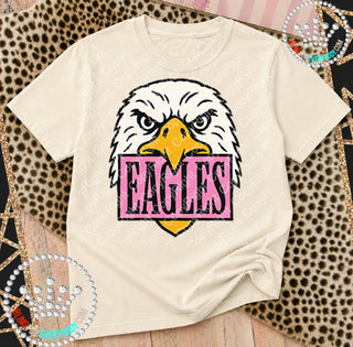 Eagles Pink Placard Mascot Tee