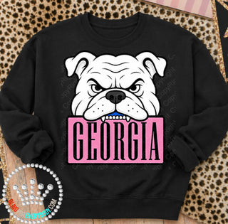 Georgia Pink Placard Mascot Tee