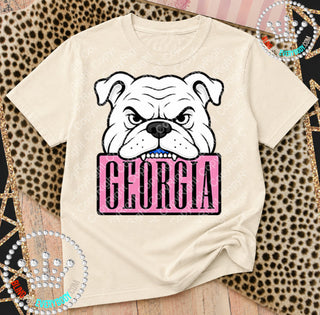 Georgia Pink Placard Mascot Tee