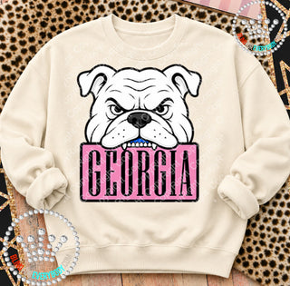 Georgia Pink Placard Mascot Tee