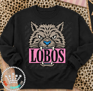 Lobos Pink Placard Mascot Tee