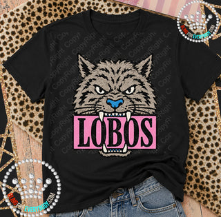 Lobos Pink Placard Mascot Tee