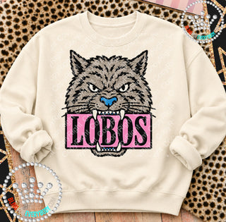 Lobos Pink Placard Mascot Tee