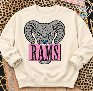 Rams Blue Nose Pink Placard Mascot Tee