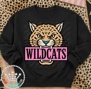 Wildcats Pink Placard Mascot Tee