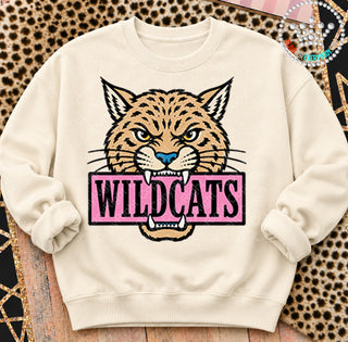 Wildcats Pink Placard Mascot Tee