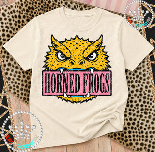 Horned Frogs Pink Placard Mascot Tee