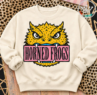 Horned Frogs Pink Placard Mascot Tee