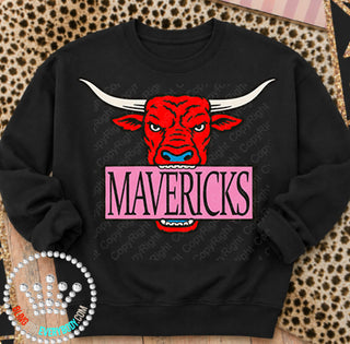 Mavericks Pink Placard Mascot Tee