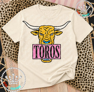 Toros Pink Placard Mascot Tee