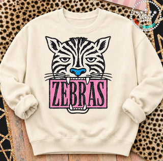 Zebras Pink Placard Mascot Tee